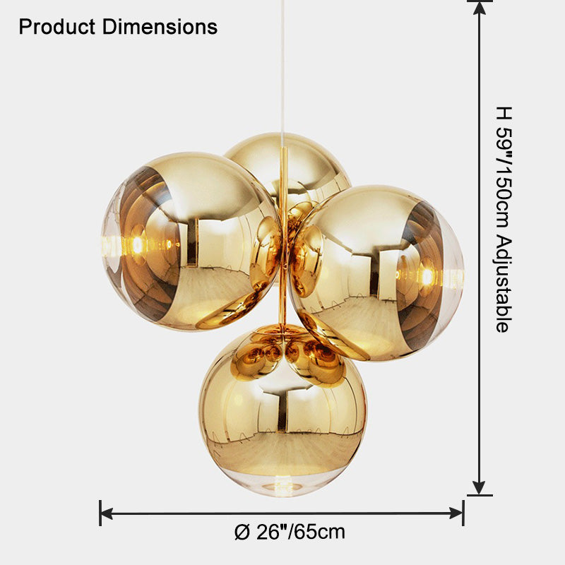 WOMO 4 Light Colorful Globe Chandelier-WM2687