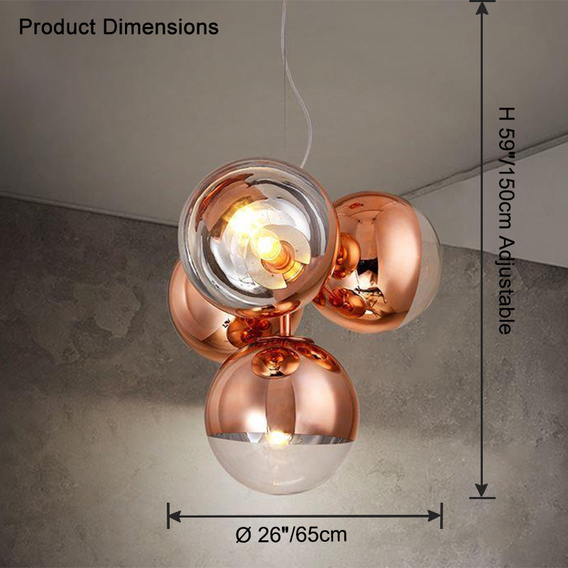 WOMO 4 Light Colorful Globe Chandelier-WM2687