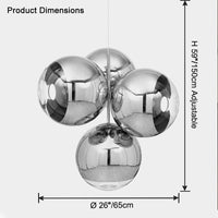 WOMO 4 Light Colorful Globe Chandelier-WM2687