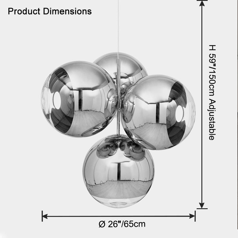 WOMO 4 Light Colorful Globe Chandelier-WM2687
