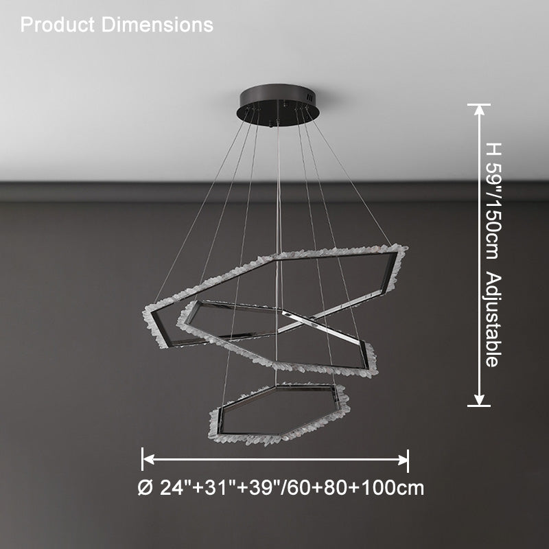 WOMO Tiered Hexagon Crystal Chandelier-WM2712