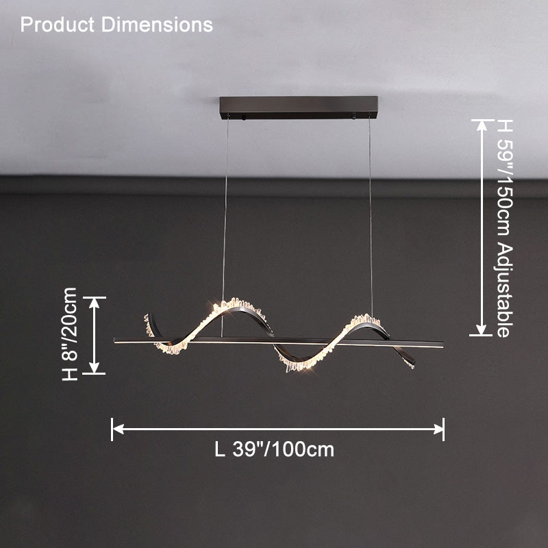 WOMO Swirl Crystal Linear Chandelier-WM2713
