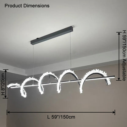 WOMO Swirl Crystal Linear Chandelier-WM2713