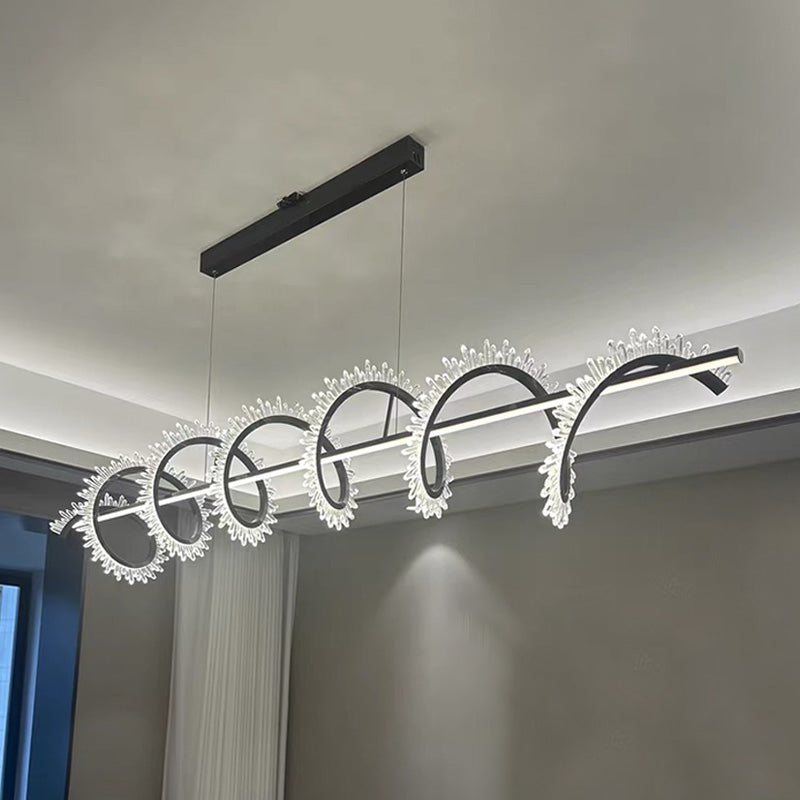 WOMO Swirl Crystal Linear Chandelier-WM2713