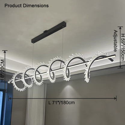 WOMO Swirl Crystal Linear Chandelier-WM2713