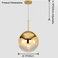 WOMO Gold Chrome Globe Pendant Light-WM2691