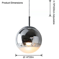 WOMO Gold Chrome Globe Pendant Light-WM2691