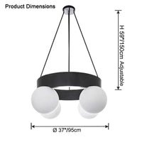 WOMO Round Frosted Glass Globe Chandelier-WM2717