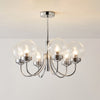 WOMO Textured Glass Chrome Arm Chandelier-WM2696 thumbnail