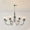 WOMO Textured Glass Chrome Arm Chandelier-WM2696 thumbnail