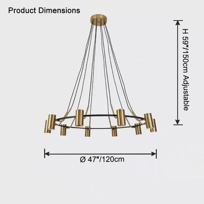 WOMO Gold Spotlight Chandelier-WM2698