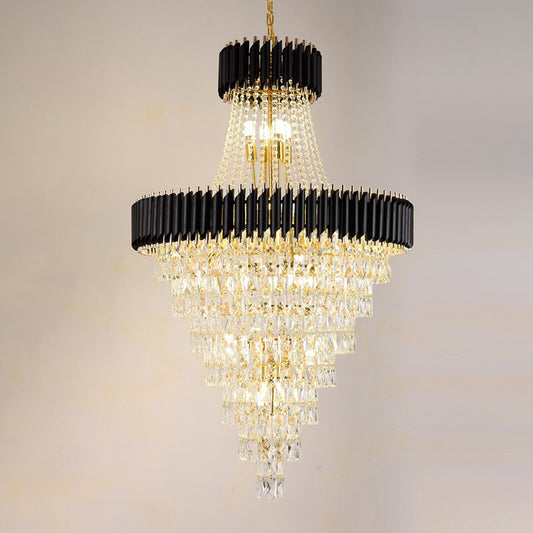 WOMO Tiered Tapered Crystal Chandelier-WM2699