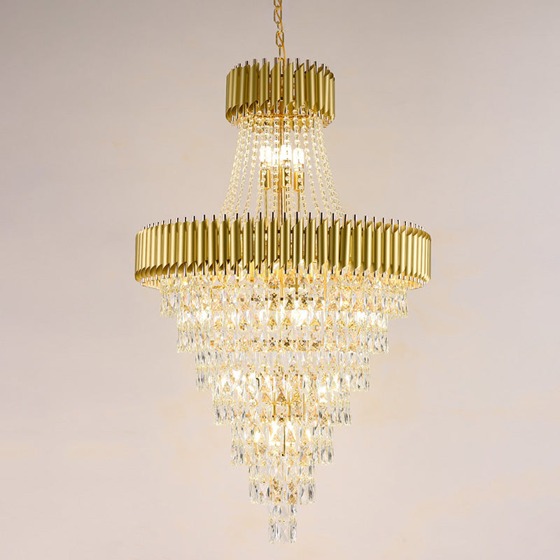 WOMO Tiered Tapered Crystal Chandelier-WM2699