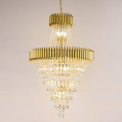 WOMO Tiered Tapered Crystal Chandelier-WM2699