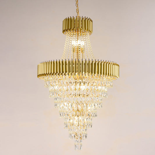 WOMO Tiered Tapered Crystal Chandelier-WM2699