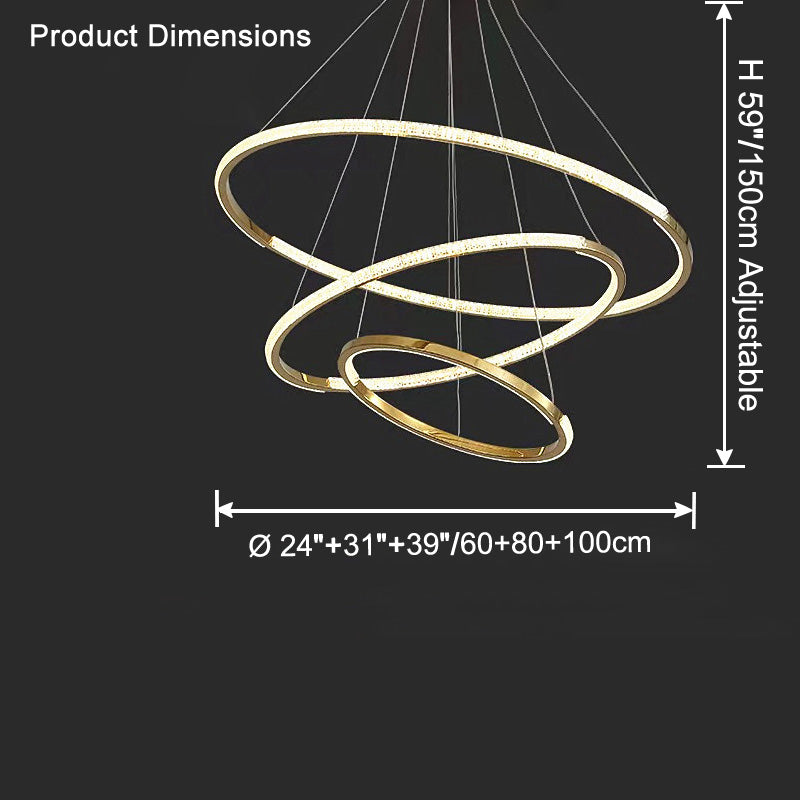 WOMO Tiered Circular Led Chandelier-WM2725