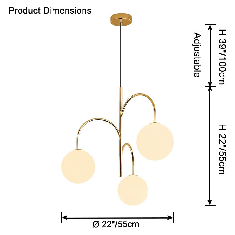 WOMO Glass Globe Arm Chandelier-WM2700