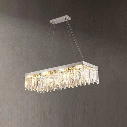 WOMO Rectangular Silver Crystal Chandelier-WM2702