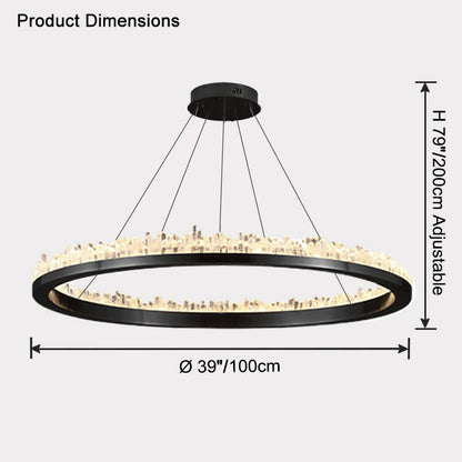 WOMO Rock Crystal Circular Led Chandelier-WM2715