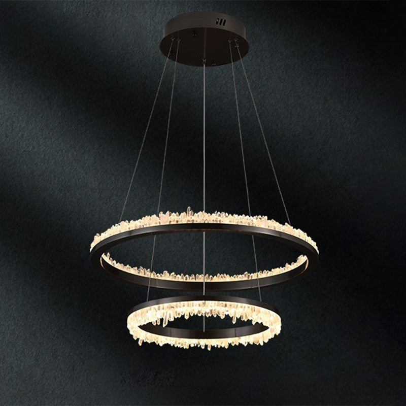 WOMO Rock Crystal Circular Led Chandelier-WM2715