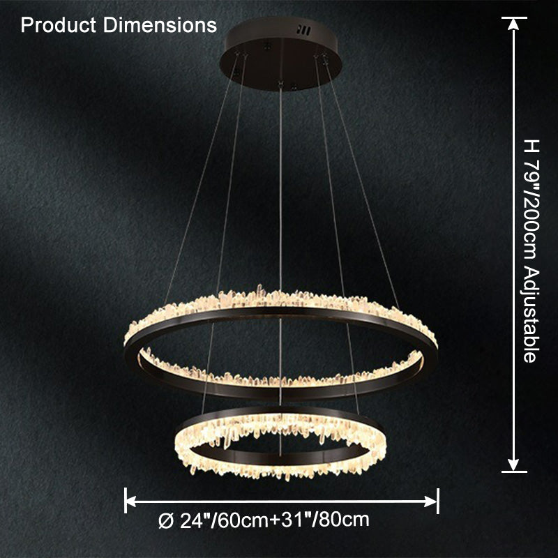 WOMO Rock Crystal Circular Led Chandelier-WM2715