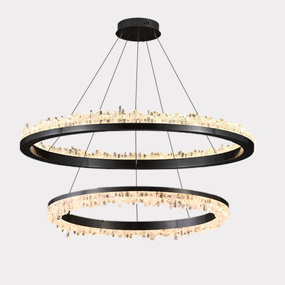 WOMO Rock Crystal Circular Led Chandelier-WM2715