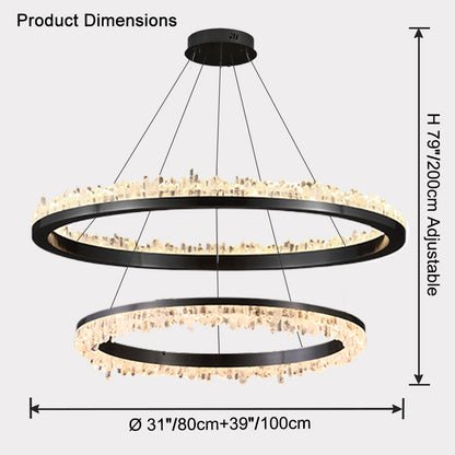 WOMO Rock Crystal Circular Led Chandelier-WM2715