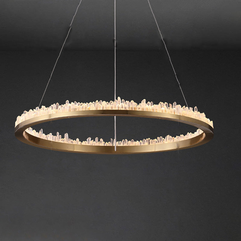 WOMO Rock Crystal Circular Led Chandelier-WM2715