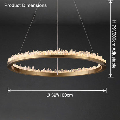 WOMO Rock Crystal Circular Led Chandelier-WM2715