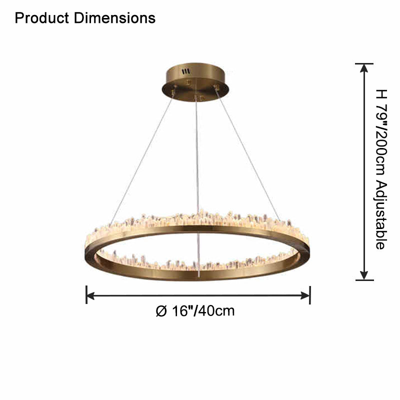 WOMO Rock Crystal Circular Led Chandelier-WM2715