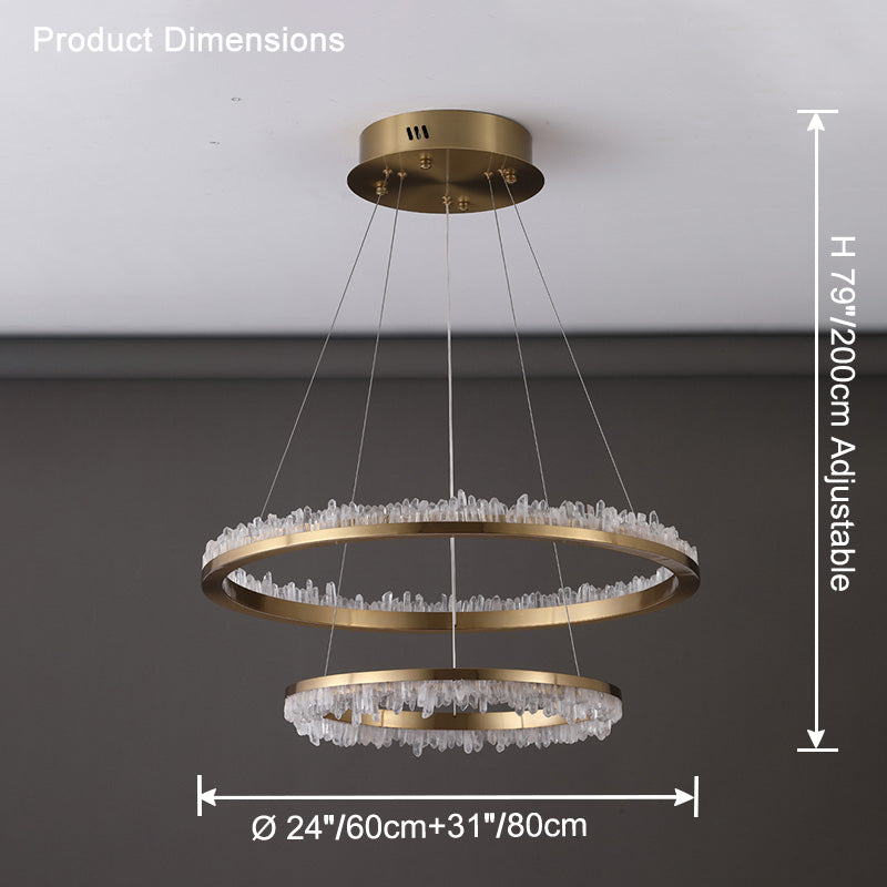 WOMO Rock Crystal Circular Led Chandelier-WM2715