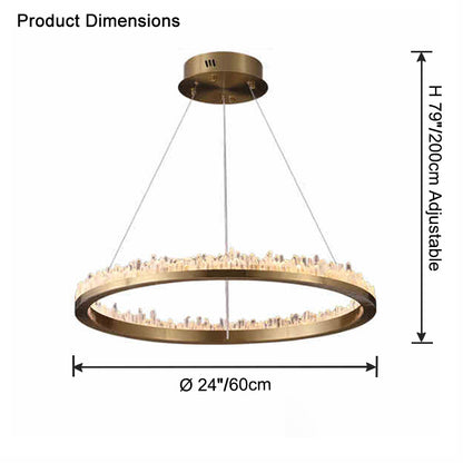 WOMO Rock Crystal Circular Led Chandelier-WM2715