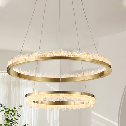 WOMO Rock Crystal Circular Led Chandelier-WM2715