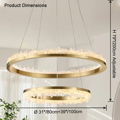 WOMO Rock Crystal Circular Led Chandelier-WM2715