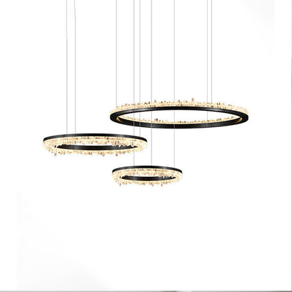 WOMO Black Ring Crystal Chandelier-WM2716