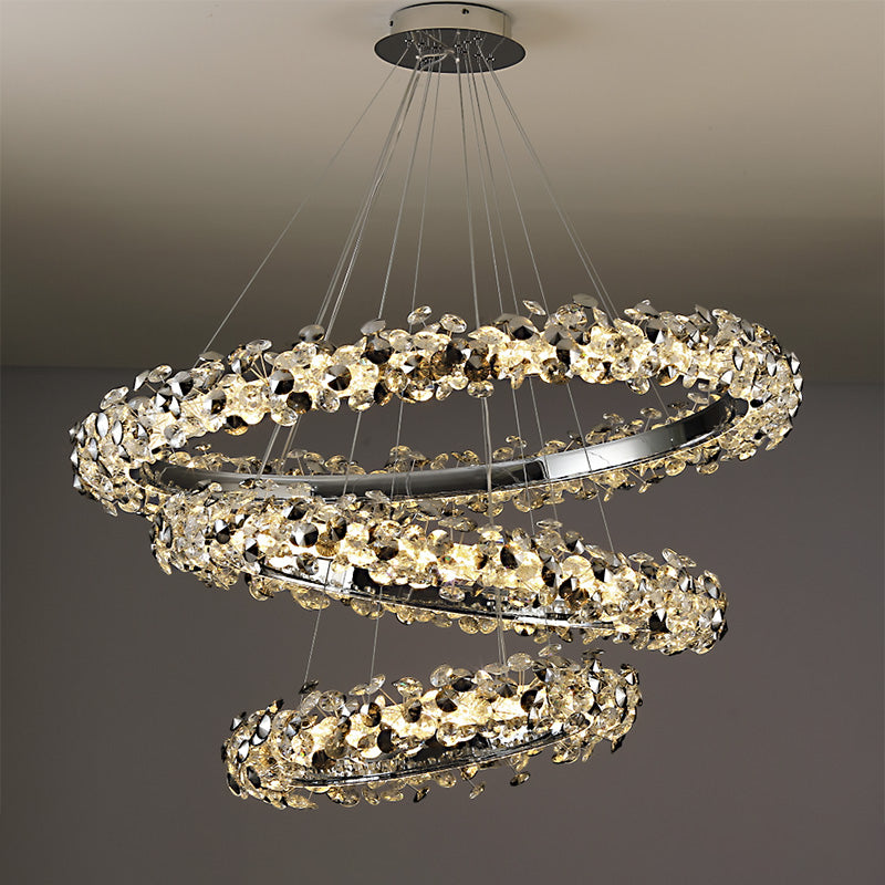 WOMO Tiered Circular Crystal Chandelier-WM2726