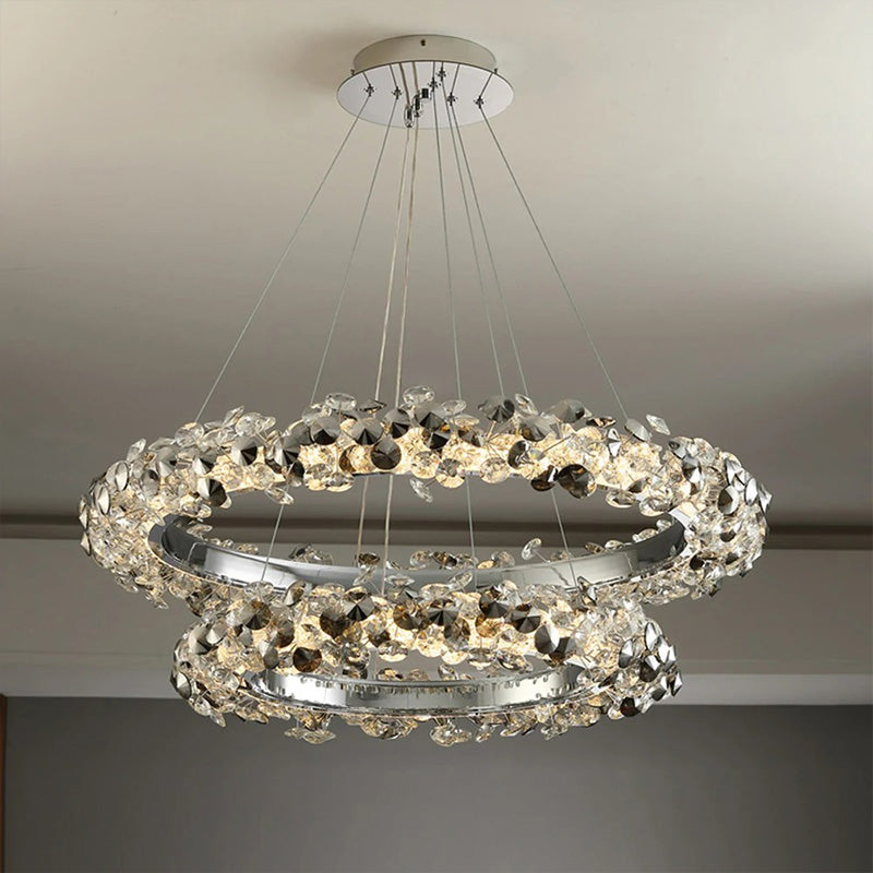 WOMO Tiered Circular Crystal Chandelier-WM2726