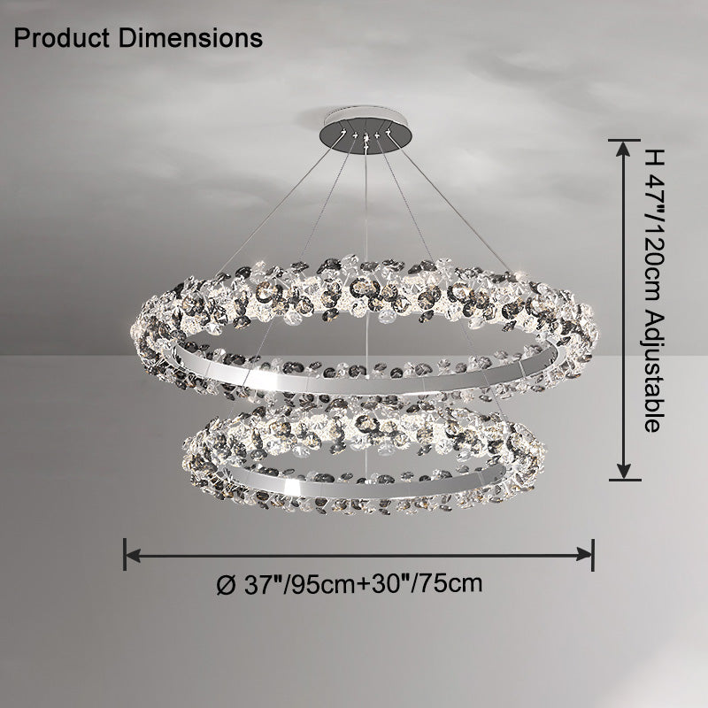 WOMO Tiered Circular Crystal Chandelier-WM2726