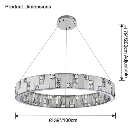 WOMO Round Crystal Alabaster Chandelier-WM2738