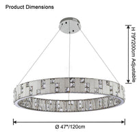 WOMO Round Crystal Alabaster Chandelier-WM2738