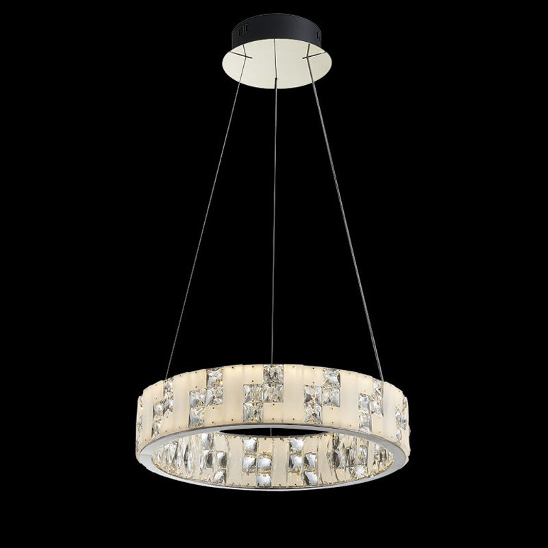 WOMO Round Crystal Alabaster Chandelier-WM2738