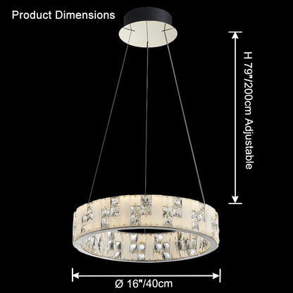 WOMO Round Crystal Alabaster Chandelier-WM2738