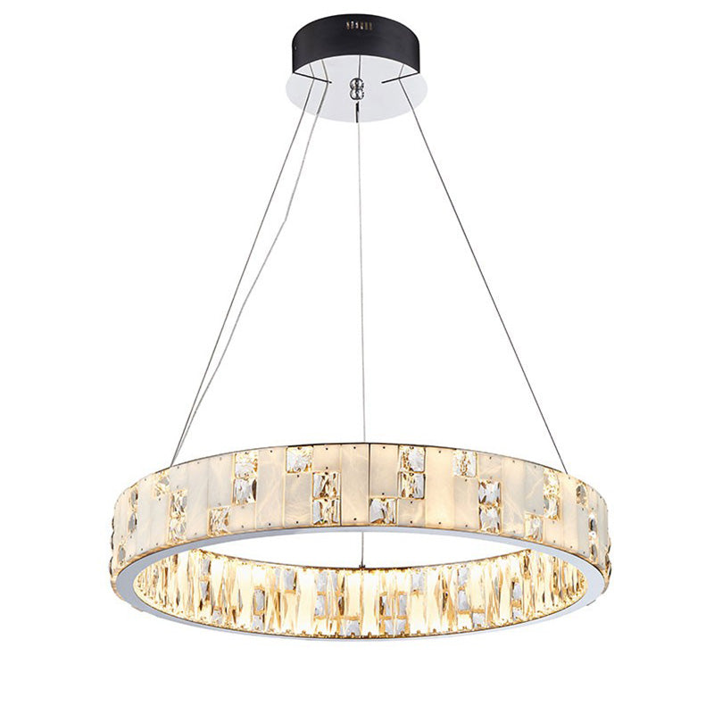 WOMO Round Crystal Alabaster Chandelier-WM2738