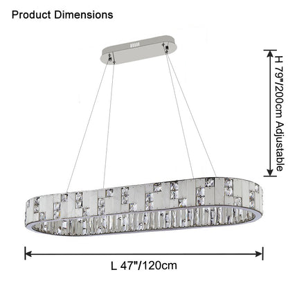 WOMO Oval Crystal Alabaster Chandelier-WM2739