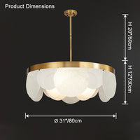 WOMO Round Textured/Seeded Glass Chandelier-WM2741