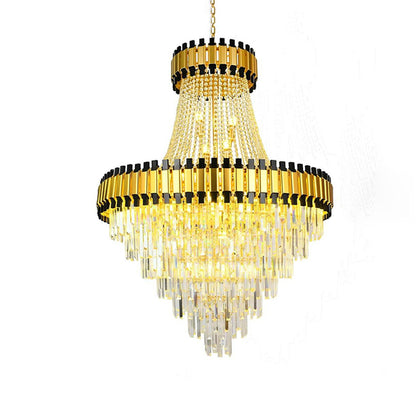 WOMO Tiered Gold Crystal Chandelier-WM2745