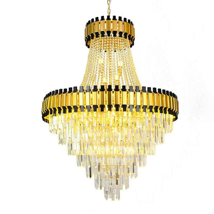 WOMO Tiered Gold Crystal Chandelier-WM2745