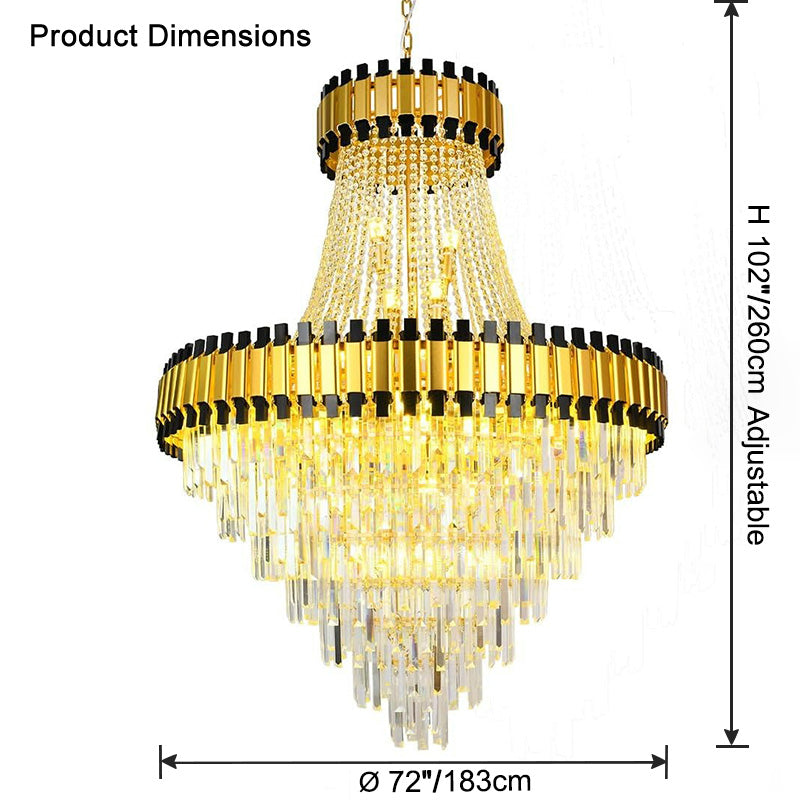 WOMO Tiered Gold Crystal Chandelier-WM2745