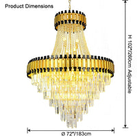 WOMO Tiered Gold Crystal Chandelier-WM2745