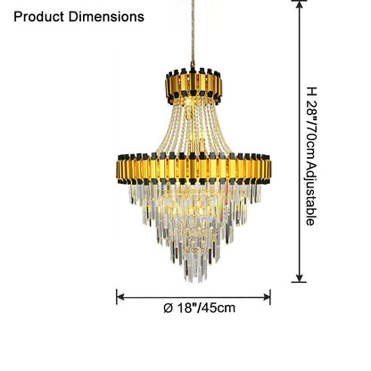 WOMO Tiered Gold Crystal Chandelier-WM2745